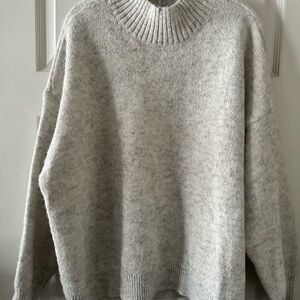 American Eagle Outfitters Heather Gray Cowl Neck Sweater